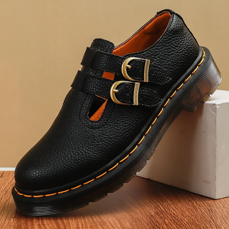 British Retro Ankle Boots Versatile Soft Leather Women's Shoes High Heels Office Business Attire Waterproof Thick Soled Shoes