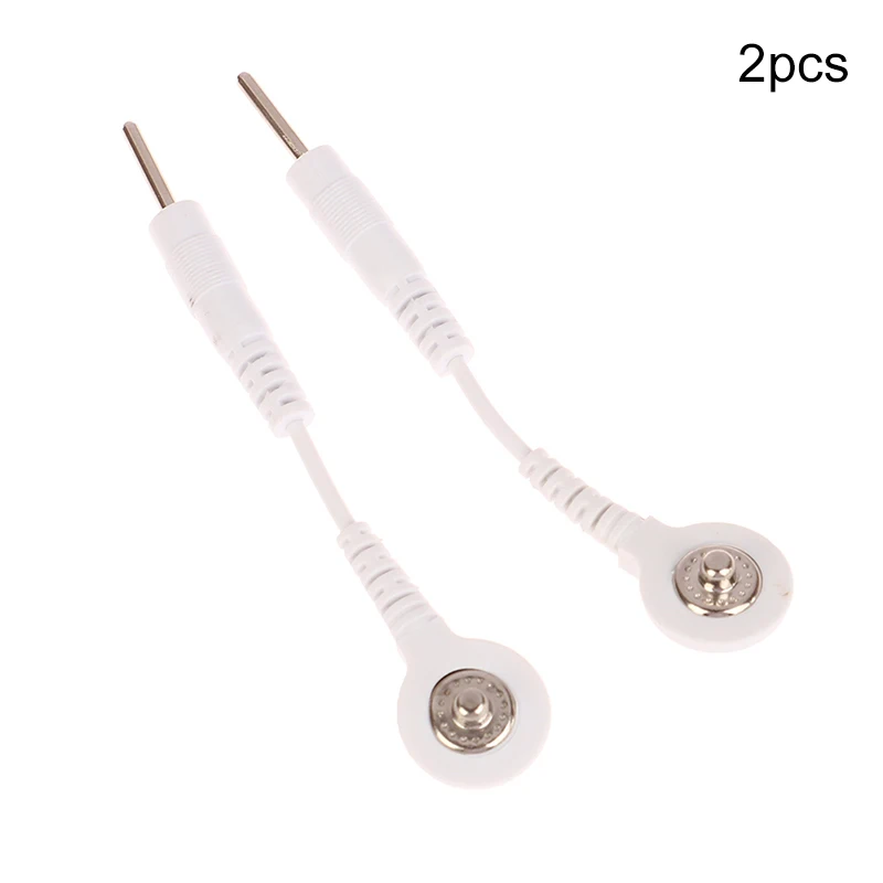 2 Teile/satz Elektroden Blei Drähte Anschluss Kabel Stecker 2,0mm Snap 3,5mm Stecker Kabel Für TENS/EMS Massage maschine Gerät Image