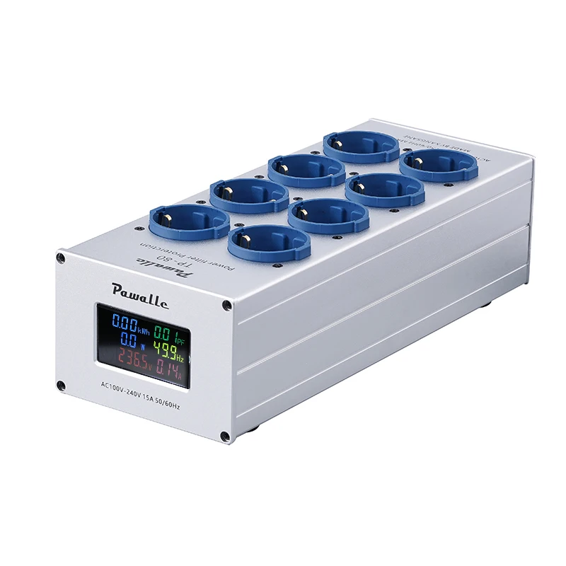 Pawalle tp80 Power-Filtersteckdose, vergoldete EU-Steckdose aus reinem Kupfer mit Geräuschreduzierung und Überspannungsschutz Image