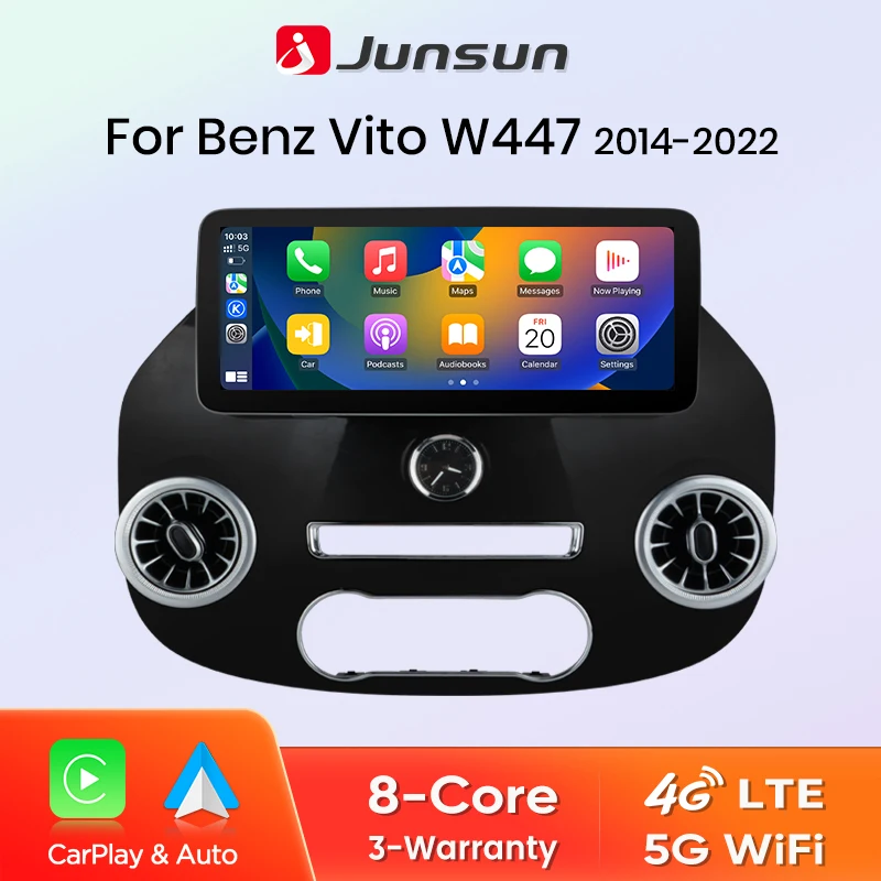 Junsun 12,3 "Wireless CarPlay Andorid Auto Auto Radio Multimedia Für Mercedes Benz Vito W447 2014-2022 Intelligente system Stereo Image