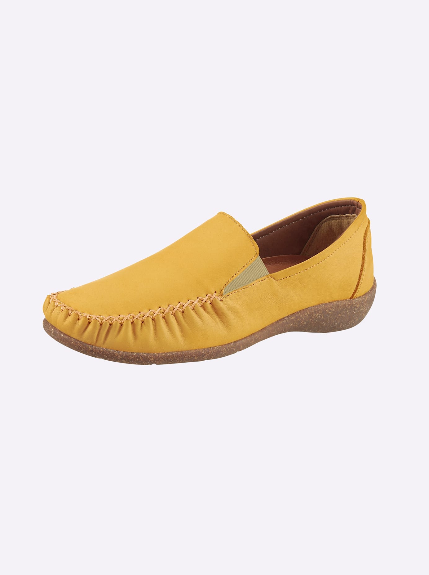 Slipper LORETTA, Damen, Gr. 39, gelb, Glattleder, Schuhe Slipper