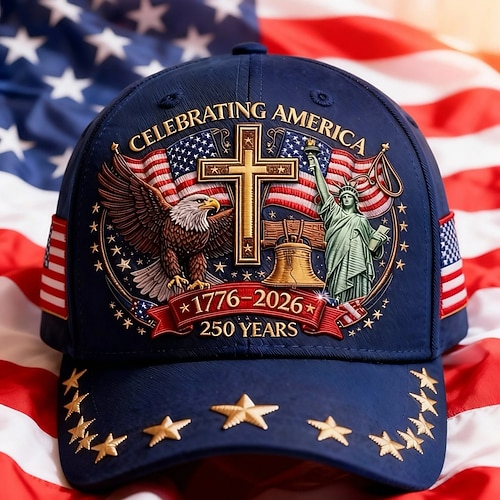 Adler Freiheit Kreuz United States 250. Jubiläums-Kappe patriotischer amerikanischer Hut für Gedenkfeier und nationalen Stolz Semiquincentennial Image