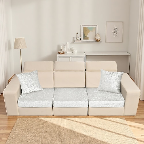 1/2/3-teiliges Set einfarbiger, elastischer Sofakissenbezüge, kratzfest für Katzen, universeller Sofabezug mit vollständiger Abdeckung, strapazierfähiger und stilvoller Schutz für Wohnzimmermöbel