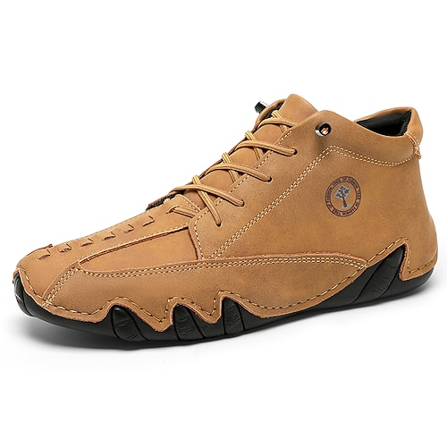 Grüne, handgefertigte Herrenstiefel aus Kunstleder – einzigartiges, strapazierfähiges Design mit bequemer Passform, ideal für Freizeit, Outdoor-Aktivitäten und den Alltag. Image