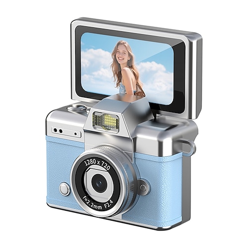 Mini Digital-Kamera mit 1,47 Zoll LCD-Bildschirm 1080p Mini Retro Digitalkamera Schlüsselanhänger mit Klappbildschirm Gefühl von alten 90er-Fotografien Schlüsselanhänger Größe Geburtstags- und Image