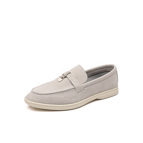 Herren Lässig Hochzeit Wildleder Bequem Rutschfest Loafer Schwarz Braun Grau Sommer Frühling Herbst Image