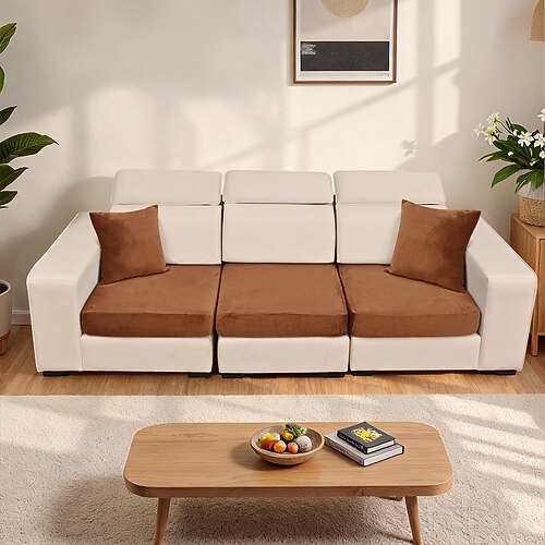 1/2/3 Stück einfarbige, elastische Sofakissenbezüge aus silberfuchsfarbenem Samt, universelle Samt-Sofaüberzüge im europäischen Stil, weich und strapazierfähig, perfekt für die Heimdekoration und zum Image