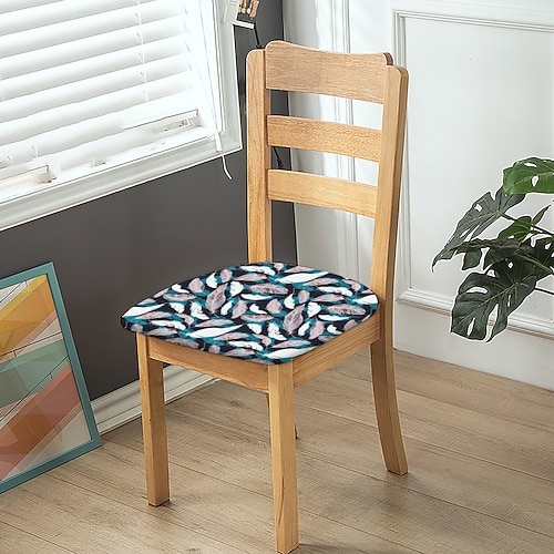 Stuhl- und Hockerbezüge aus geometrisch bedrucktem Stretch-Polyester für Zuhause, Küche und Büro Image