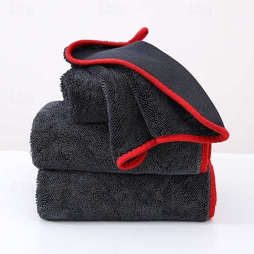 Autoreinigungstuch, streifenfreies Mikrofasertuch für die Autowäsche, hoch saugfähiges, geflochtenes Wasseraufnahmetuch, perfekt zum Trocknen und Polieren von Fahrzeugen Image