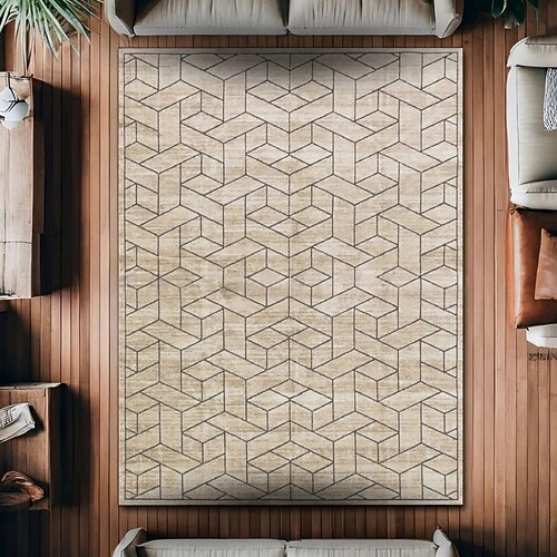 Vintage-Perserteppich, fleckenabweisend und pflegeleicht, Sofadecke im Ethno-Stil, rutschfeste Bettvorlegerin, strapazierfähige und elegante Wohnzimmer-Bodendekoration Image