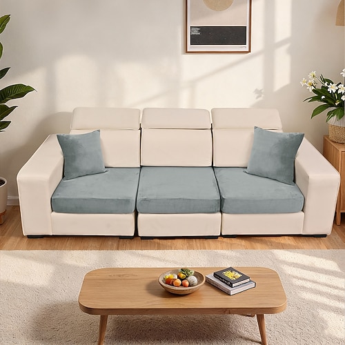 1/2/3 Stück einfarbige, elastische Sofakissenbezüge aus silberfuchsfarbenem Samt, universelle Samt-Sofaüberzüge im europäischen Stil, weich und strapazierfähig, perfekt für die Heimdekoration und zum Image