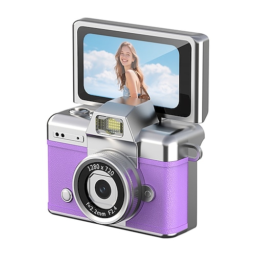 Mini Digital-Kamera mit 1,47 Zoll LCD-Bildschirm 1080p Mini Retro Digitalkamera Schlüsselanhänger mit Klappbildschirm Gefühl von alten 90er-Fotografien Schlüsselanhänger Größe Geburtstags- und Image