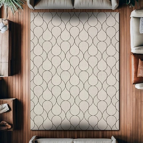 Vintage-Perserteppich, fleckenabweisend und pflegeleicht, Sofadecke im Ethno-Stil, rutschfeste Bettvorlegerin, strapazierfähige und elegante Wohnzimmer-Bodendekoration Image