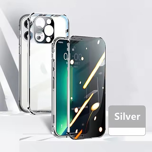 Handy Hülle Handyhüllen Für iPhone 17 Pro Max 17 Air 16 15 14 Pro Max Plus Magnetische Adsorption Kristallklar Abnehmbar Transparent Magnetisch Rüstung Gehärtetes Glas Metall Image