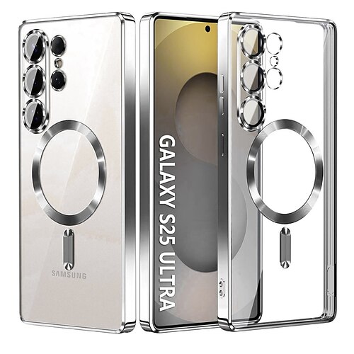 Handy Hülle Handyhüllen Für Samsung Galaxy S25 S25 Edge S24 S23 S22 Plus Ultra Rückseite Transparent Magnetisch Stoßfest Retro TPU Image