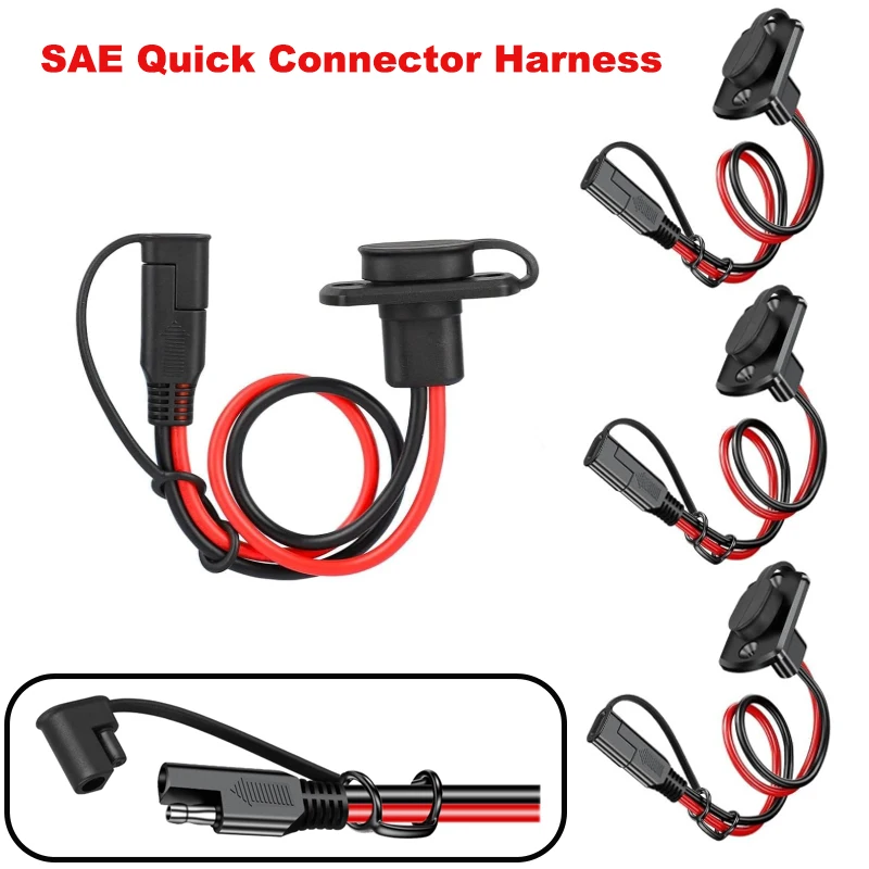 SAE-Schnellverbinder-Kabelbaum, 12 AWG SAE-Adapter, Stecker auf Buchse, Kabel, für Solarpanel-Batterieladekabel Image