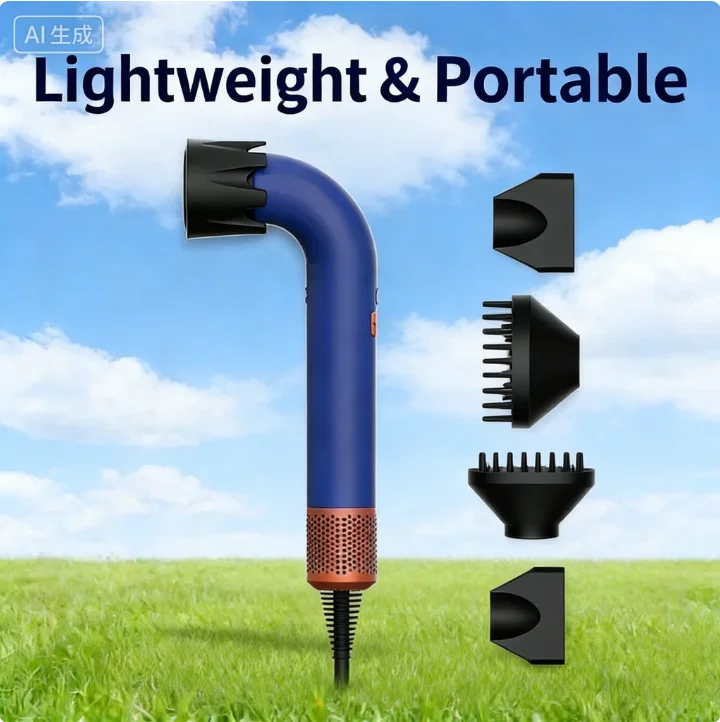 Superblattloser Haartrockner – elektrischer Negativ-Ionen-Trockner, Anionen-Styling-Werkzeug für die persönliche Haarpflege im Salon und zu Hause Image