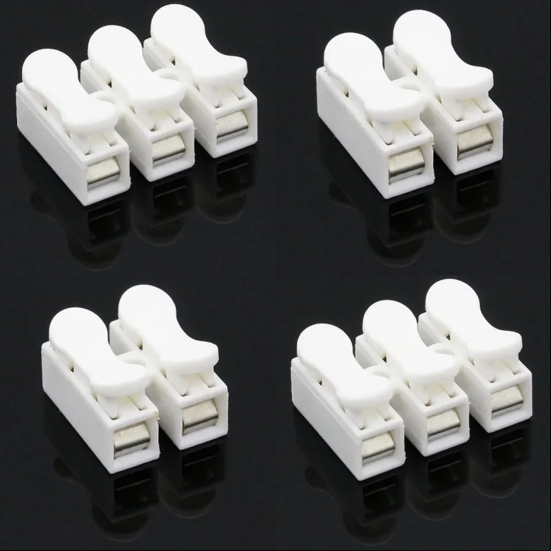 10 Stück 2P 3P Federverbinder LED-Streifen Lichtdraht Anschluss Kein Schweißen Keine Schrauben Schnellverbinder Kabelklemme Klemmenblock Image