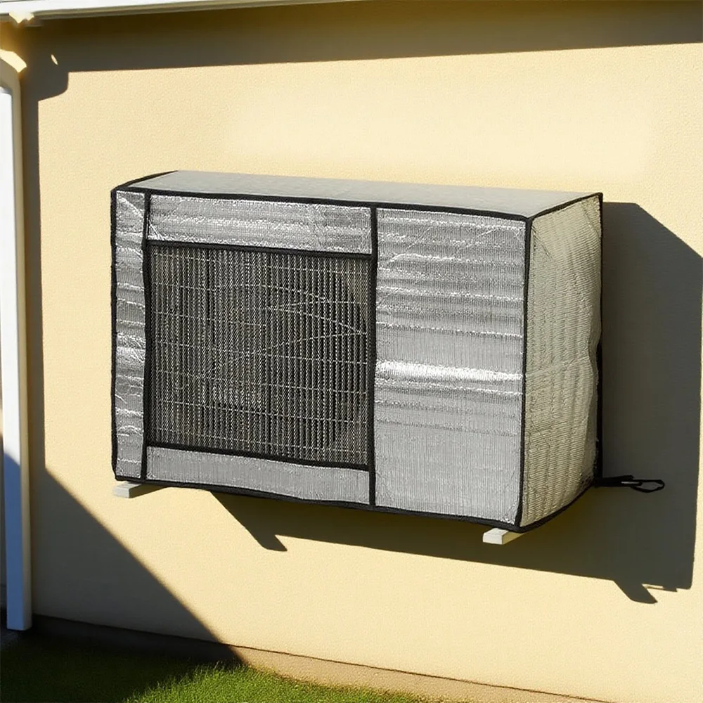 Klimaanlagenabdeckung aus Aluminiumfolie – Ganzjahres-Sonnenschutz, staubdichter Schutz für den Außenbereich Image