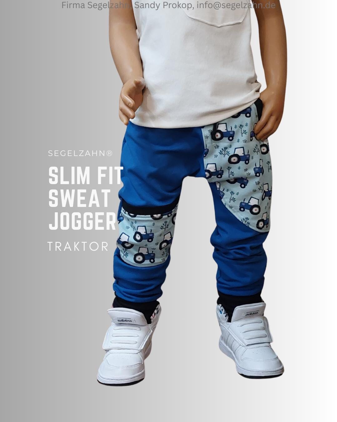 Pantaloni da trattore per bambini, pantaloni della tuta slim fit blu reale, idea regalo per ragazzi, pantaloni a vela, pantaloni da jogging, pantaloni
