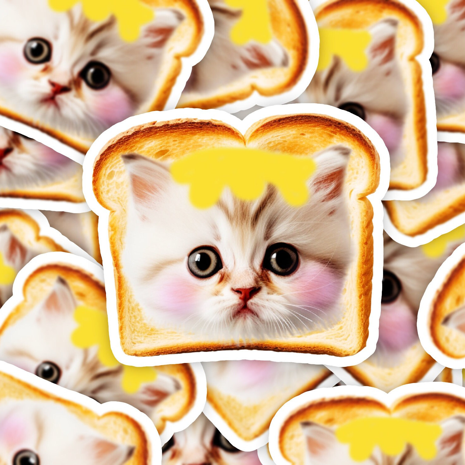 Adesivo per toast gatto, adesivo meme gatto, adesivo pane divertente, regalo meme, adesivo colazione, adesivo gattino, adesivo in vinile gatto, regalo