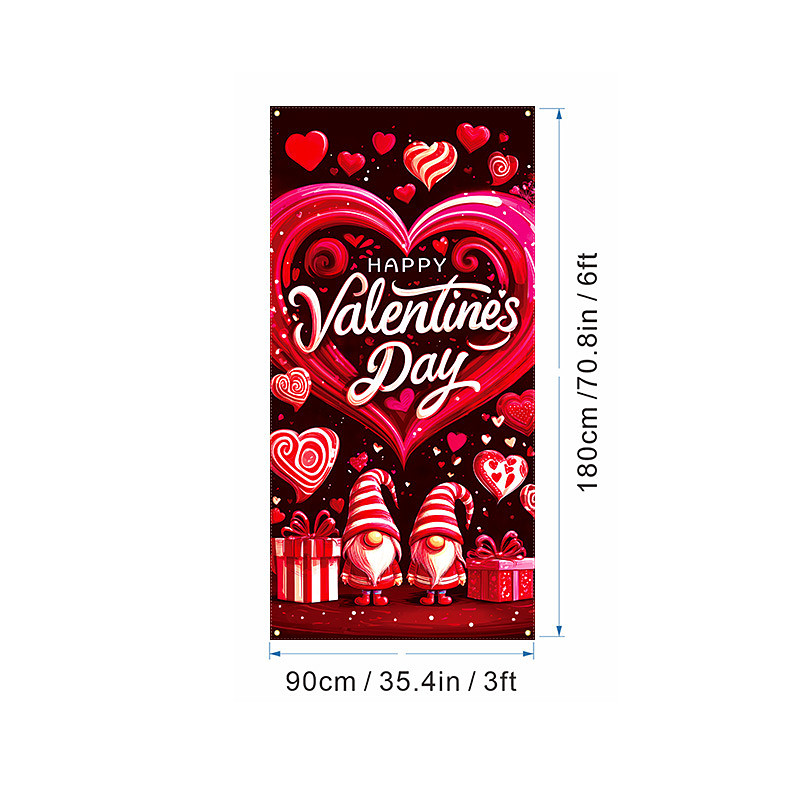 Valentine's Day Door Cover, Heart Celebration Flag, Perfect for Photo Props, Festive Holiday Decoration, Ideal for Creating a Romantic Valentine's Day Atmosphere and Doorway Decor