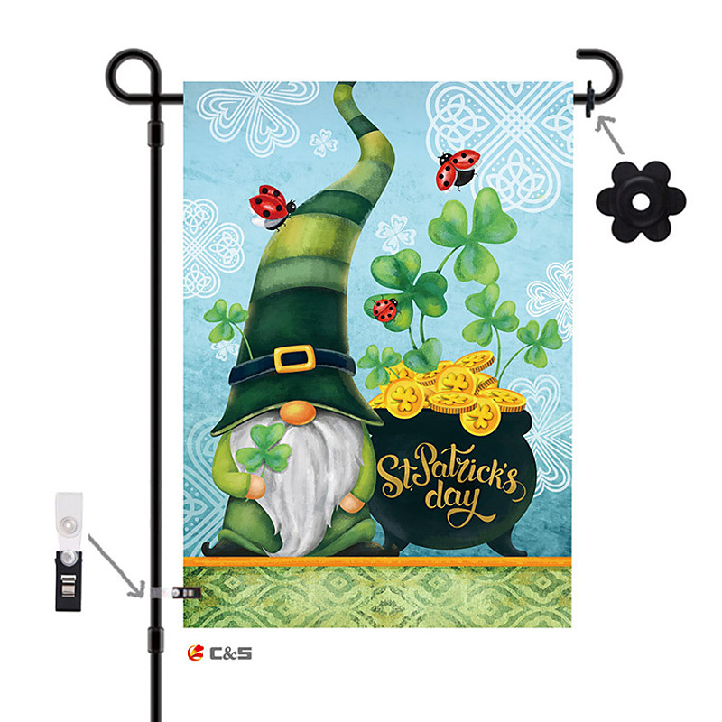 St Patrick's Day Garden Flag, Spring Yard Decoration, Irish Shamrock Design, Holiday Party Flag for Outdoor Garden, St. Patrick's Day Festival Decor.