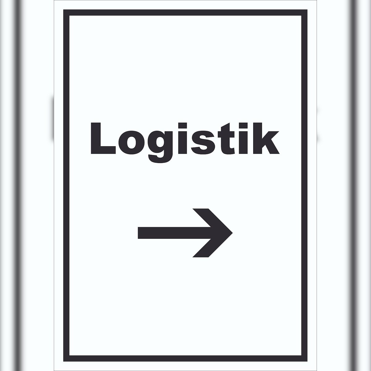 HB-Druck Logistik Schild mit Text und Richtungspfeil rechts Transport Versand hochkant A5 (148x210mm) Image