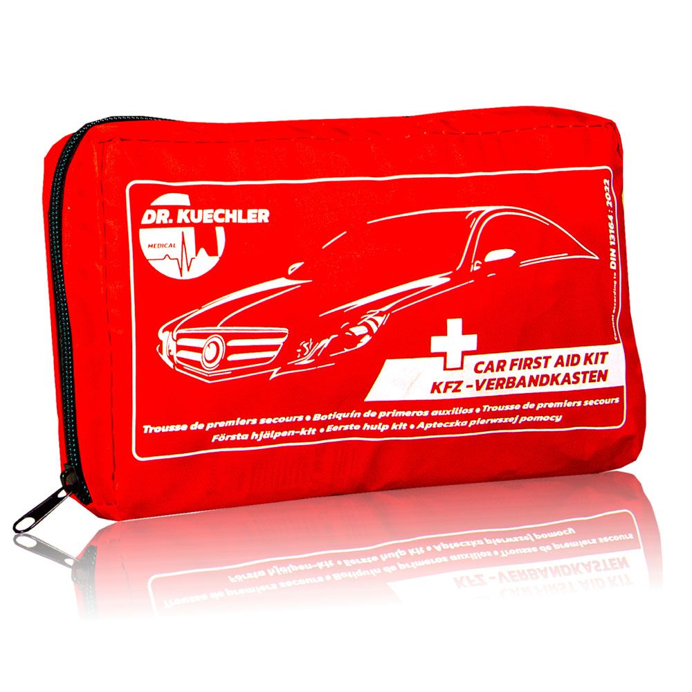Dr. Kuechler Medical® Kit di pronto soccorso per auto DIN 13164, borsa