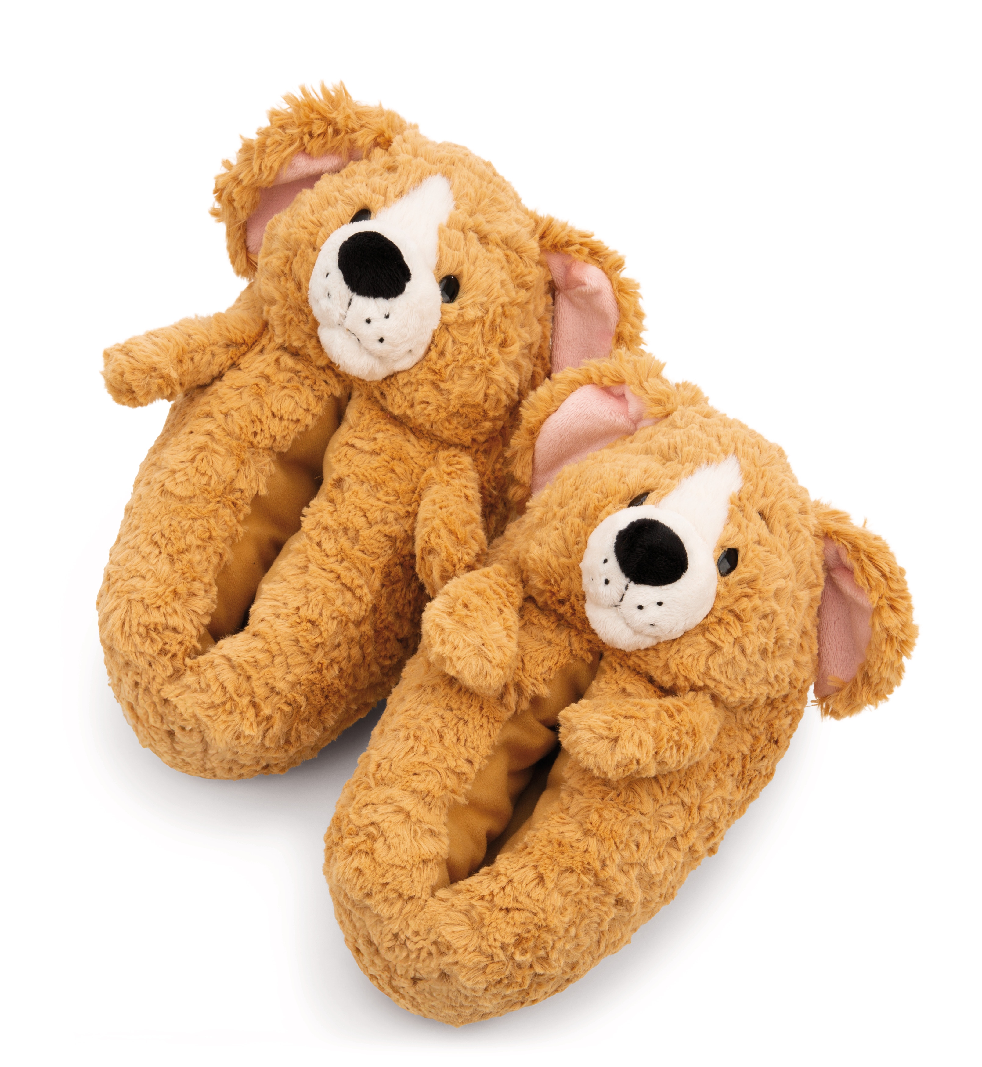 Plüsch Hausschuhe NICI "Nici Green Hund", Damen, Gr. 36/39 (37), braun hund, Polyester, Schuhe, Hausschuh zum Schlupfen mit Motiv