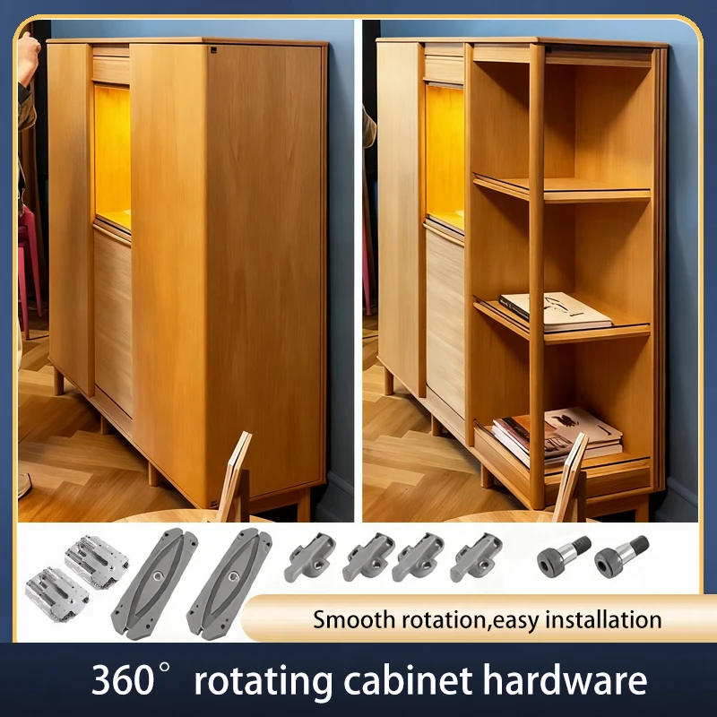 SSOUIM 360-Grad-multifunktionales drehbares Eckschrank-Hardware-Schienensystem für Küchenschrank, Weinregal, verstecktes Design