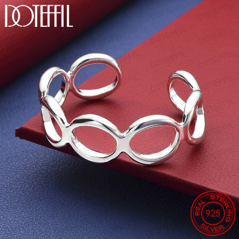 Armreif aus 925er-Sterlingsilber, rund, O-Armreif für Damen und Herren, Hochzeit, Verlobung, modischer Charme, Party-Schmuck Image