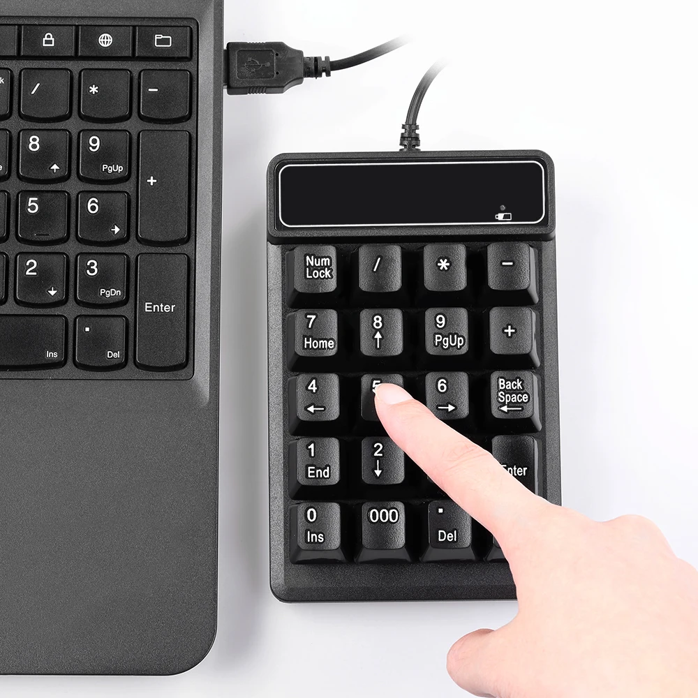 【Vendita】Tastiera Tastierino numerico cablato USB Tastierino numerico con sensazione meccanica Tastiera 19 tasti Impermeabile per laptop PC desktop Notebook