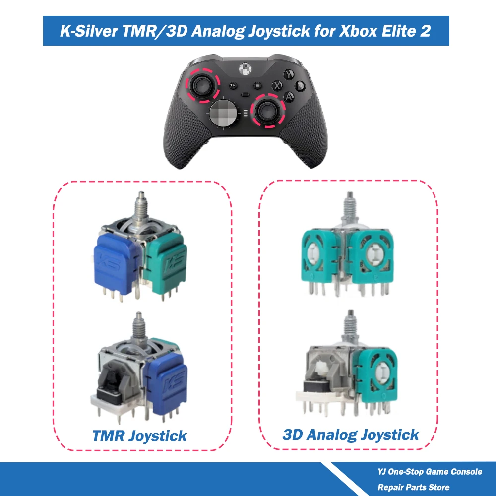 2/10 pièces pour manette Xbox Elite 2, joystick TMR, tunnel magnétique, résistance à effet Hall, joystick analogique 3D, joystick en carbone