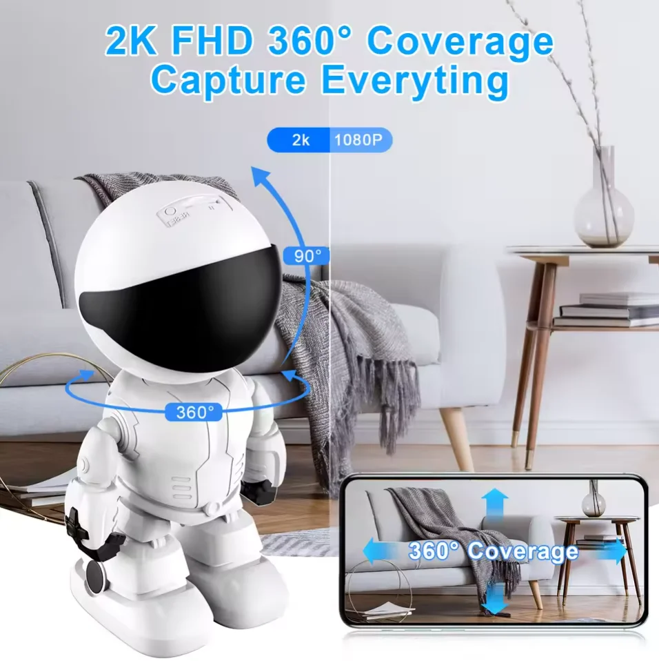 Roboter Kamera Wifi 5MP Indoor Hause Sicherheit Kamera Cd Karte Nachtsicht Zwei-wege Audio Auto Tracking Indoor Baby Monito Image