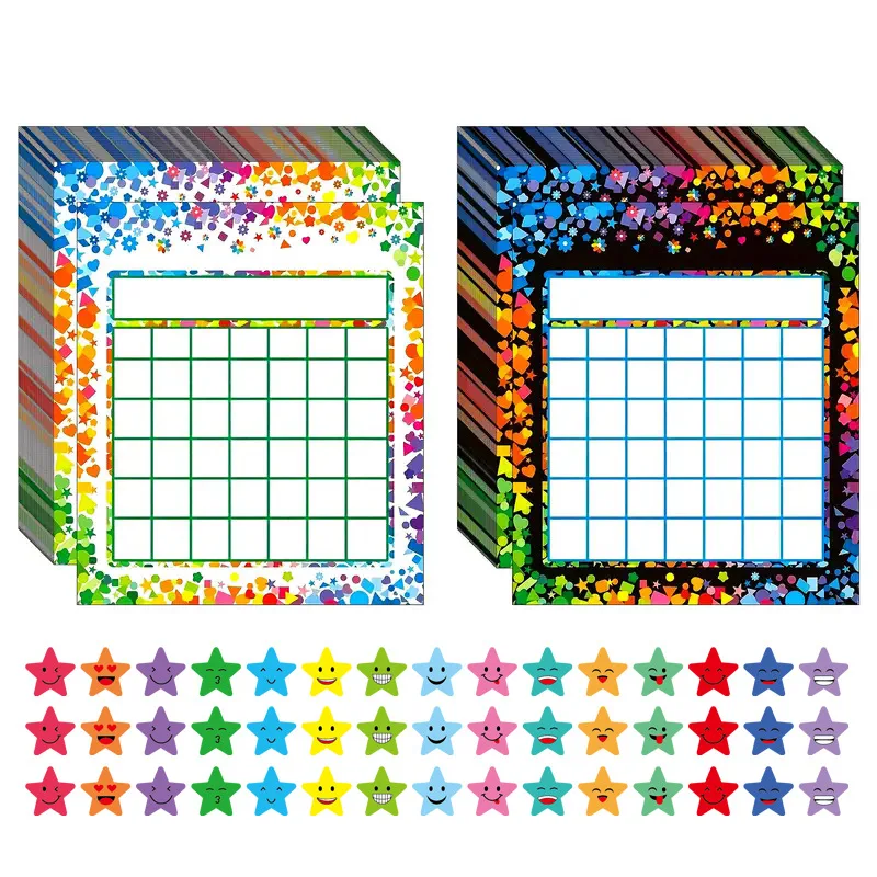 30 Pack Incentive Reward Chart for Classroom Home Behavior Chart for Students with 1500 Pieces Star Stickers 6 Designs Chore Cha
