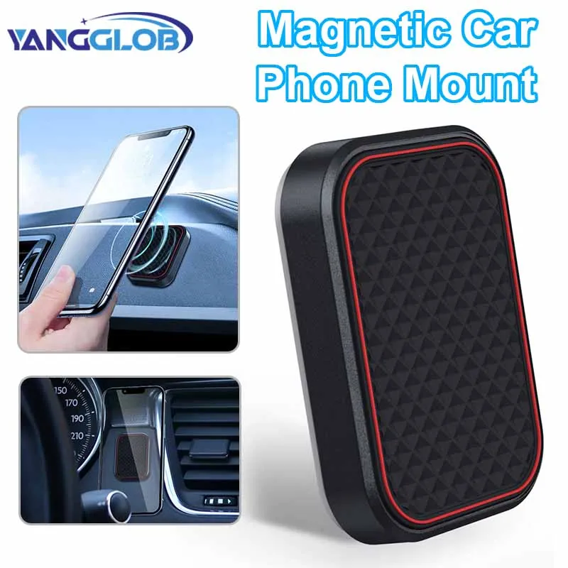 Support de téléphone magnétique pour voiture, rectangulaire, plat, universel, pour tableau de bord, réfrigérateur, bureau, support pour Smartphone, aimants puissants