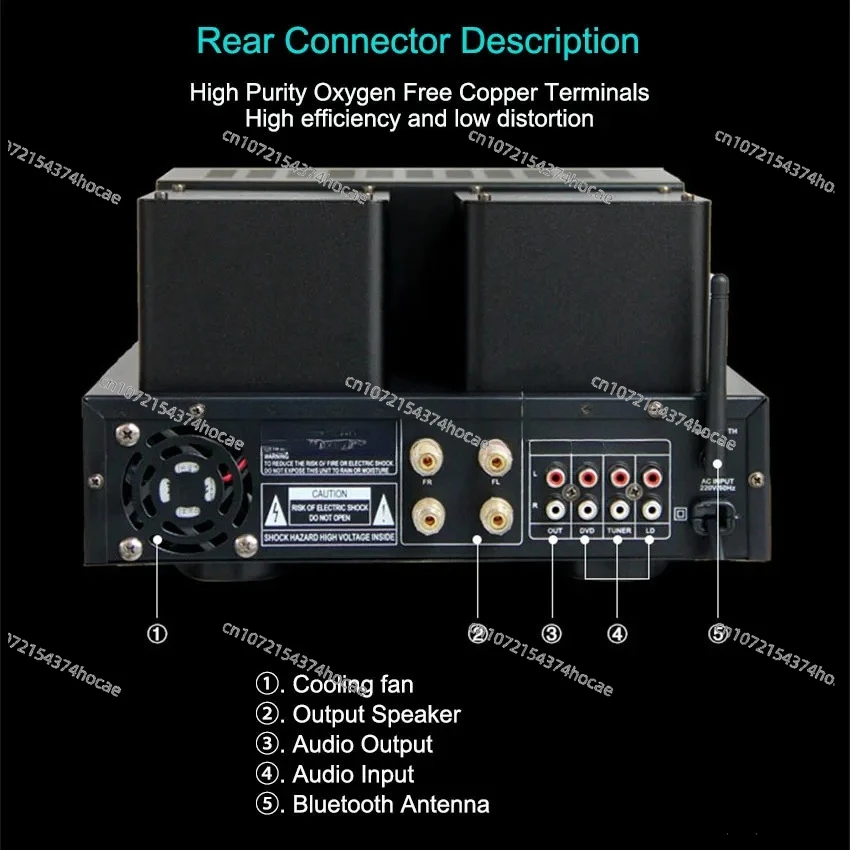 160W Hifi Rohr Verstärker High Power Fever Power Verstärker Pre-bühne Audio Lautsprecher Bluetooth USB Verstärker Heimkino 220V110V Image
