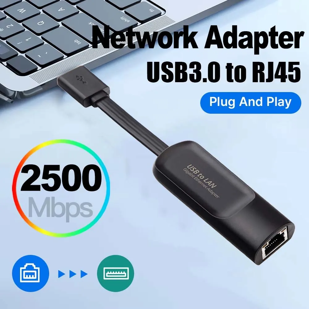 Adattatore Ethernet 2500Mbps 2.5G USB 3.0 Tipo C a scheda di rete RJ45 Adattatore Gigabit Ethernet cablato 100/1000M Lan per MacBook iPad