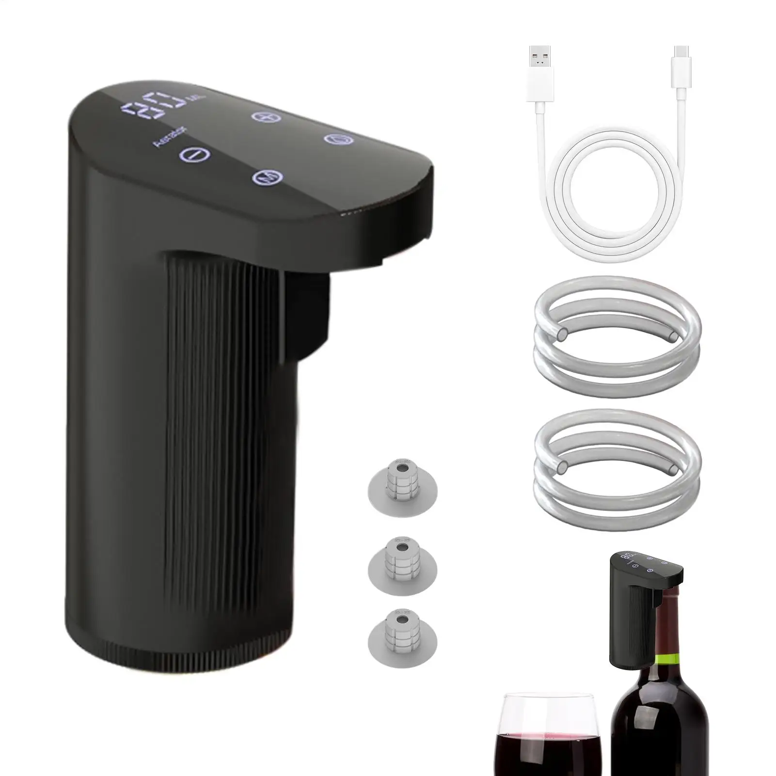 Intelligenter elektrischer Weindekanter, automatischer Weinbelüfter, Weinspender mit wiederaufladbarem USB-Wein Image