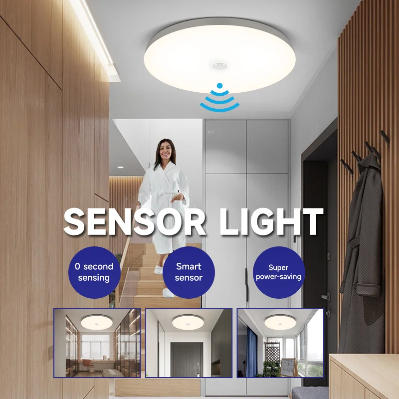 Bewegungsmelder-Deckenleuchte, moderne LED-Deckenleuchte, 20 W/30 W/40 W, 110 V, 220 V, LED-Leuchten für Flur, Garage, Treppe, Balkon