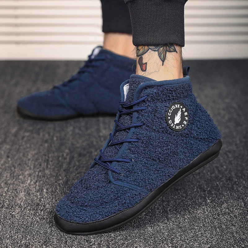 MAEDEF Herrenschuhe, warme Schlafzimmer-Hausschuhe, Herren-Stiefel, dünner Boden, Designer-Männerschuh, bequeme, lässige, flache Herren-Wanderschuhe