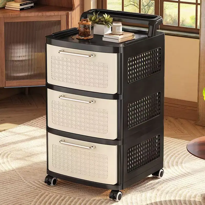 Neues Trolley-Rack im chinesischen Stil, vom Boden bis zur Decke reichendes Schubladen-Snack-Rack, Haushaltsspielzeug-Spind, mehrschichtiger Aufbewahrungsschrank