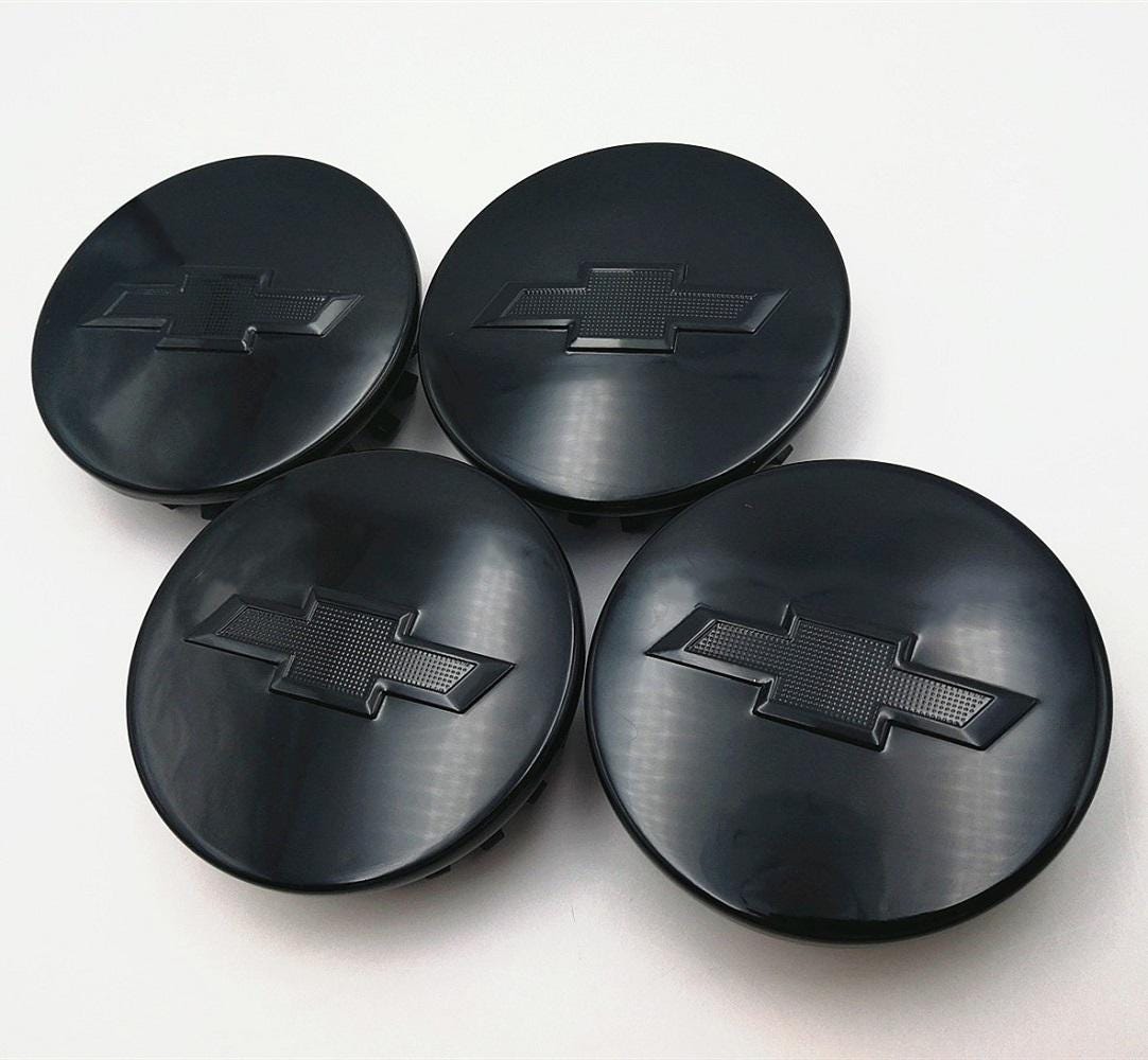Set di 4 coprimozzi per cerchi neri lucidi da 68 mm per Chevrolet OEM 23115617 Coprimozzi Coprimozzo di ricambio Coprimozzo Coprimozzo Emblema per cer