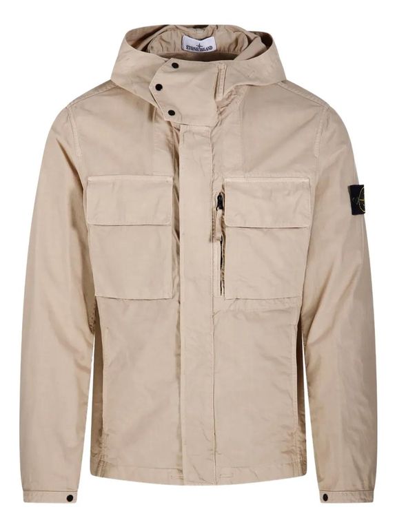 Hooded Pocket Jacket - Natural - Stone Island Jackets