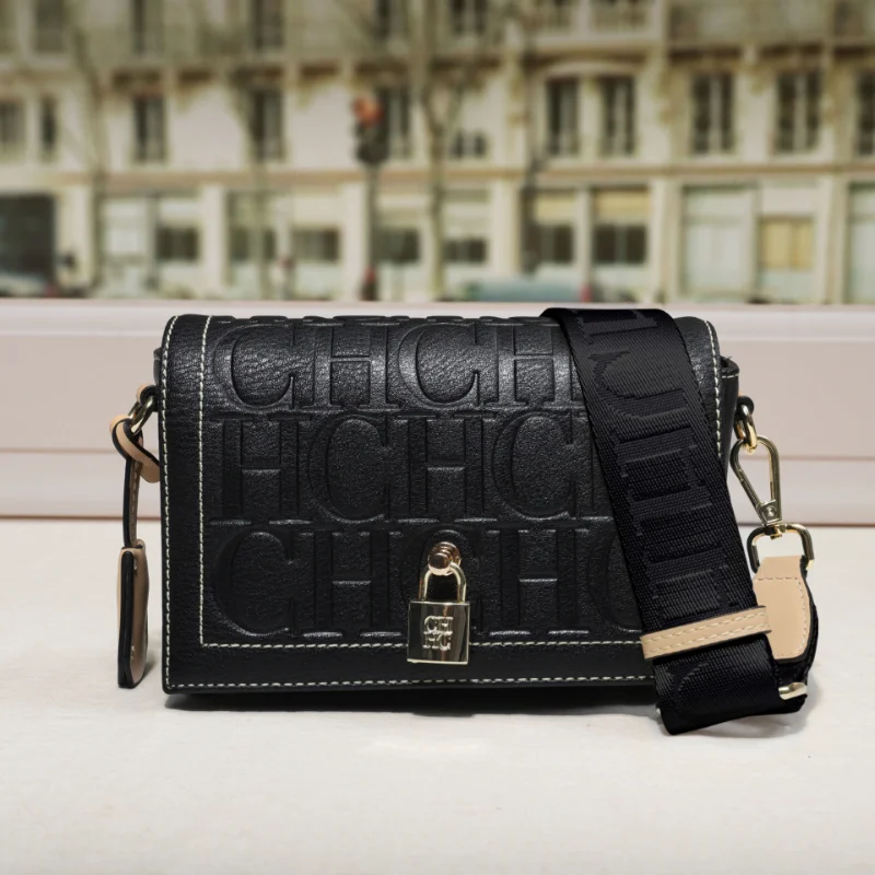 CH Design de mode modèle accessoires en métal boucle sac à bandoulière pour femmes marque de luxe 2025 mode couleur unie imprimé sac de tête