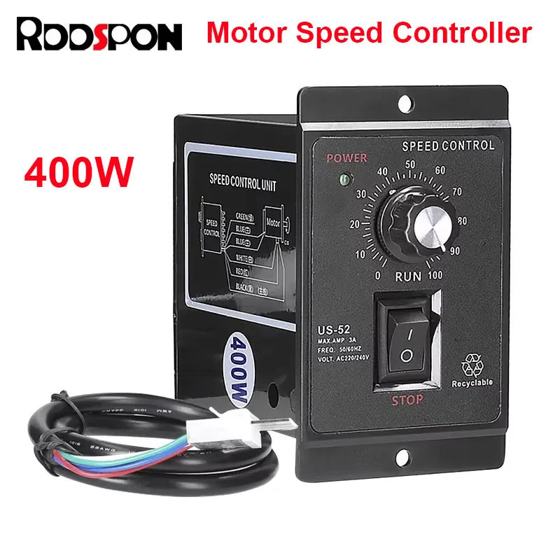 400 W Wechselstrommotor US-52 Drehzahlregler Motor 220 V 50 Hz 60 Hz Pinpoint-Regler Vorwärts- und Rückwärts-Steuereinheit für Waschmaschinen Image