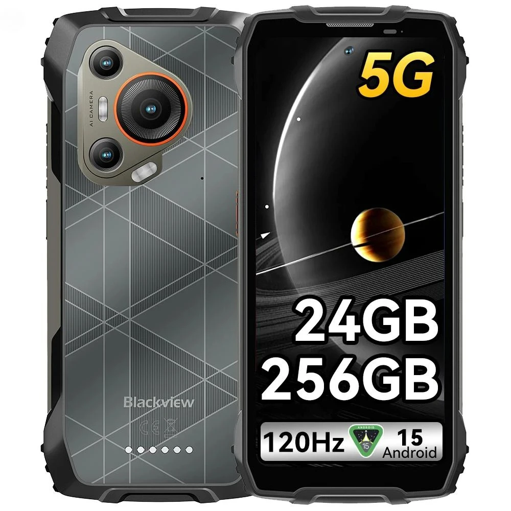 Smartphone robuste BLACKVIEW BL7000 AI [Chargeur UE non inclus] 5G Android 15 24 Go (8+16 Go) 256 Go 6,78'' 7500 mAh 33 W NFC