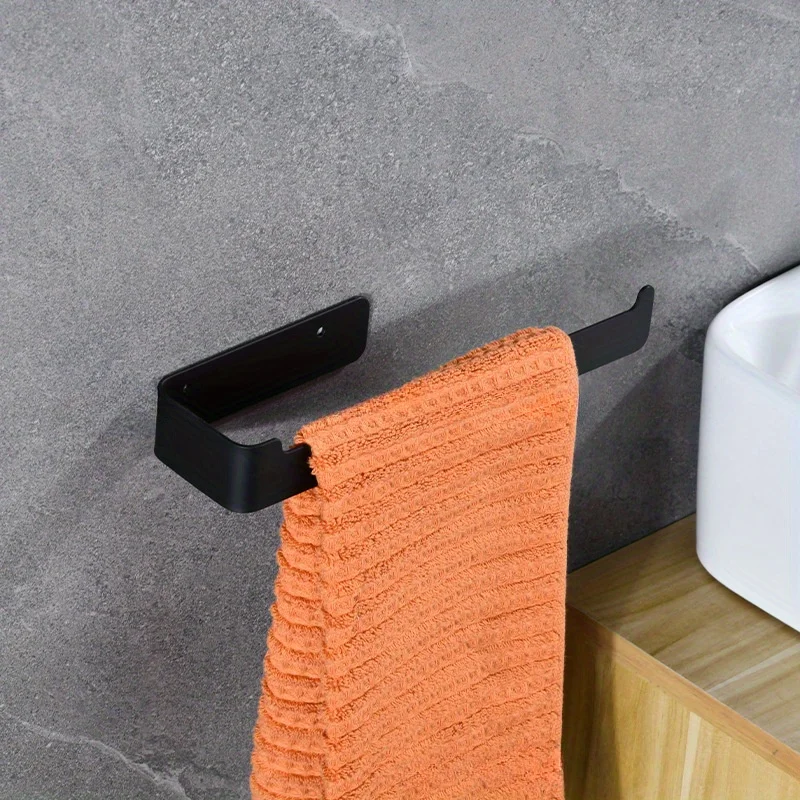 Porte-serviettes en acier inoxydable, anneau de serviette sans poinçon, porte-serviettes de salle de bain, porte-serviettes de salle de bain, barre unique, accessoires de salle de bain