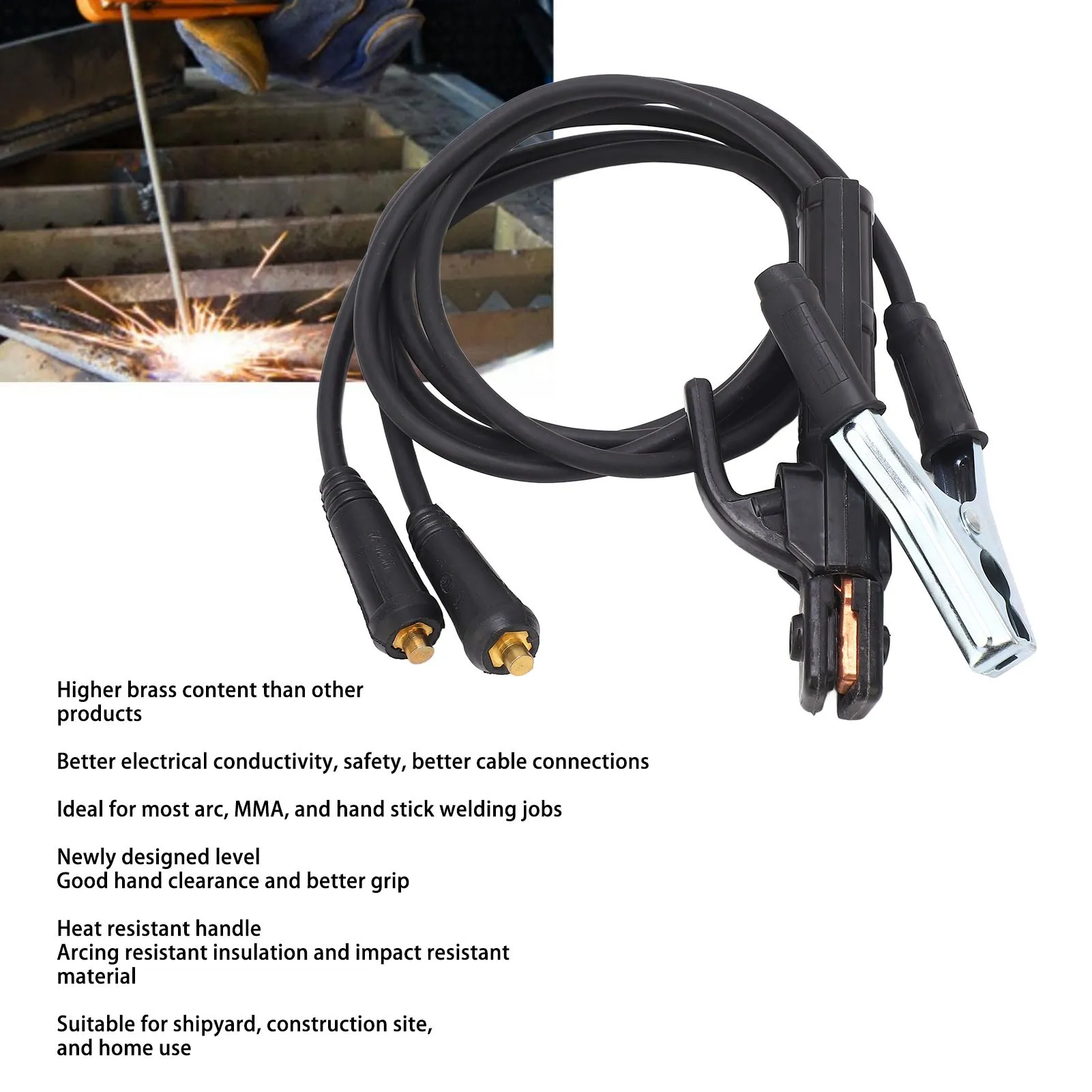 Schweißelektrodenhalter, 200 A, bessere elektrische Leitfähigkeit, sichere Schweißmaschine, Erdungsklemme, beständig für den Scheinhof Image